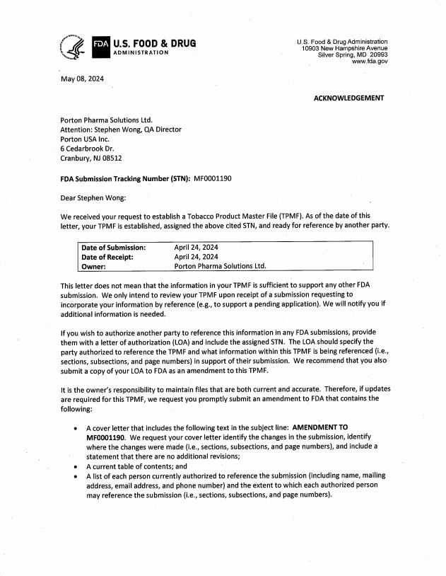 FDA TPMF